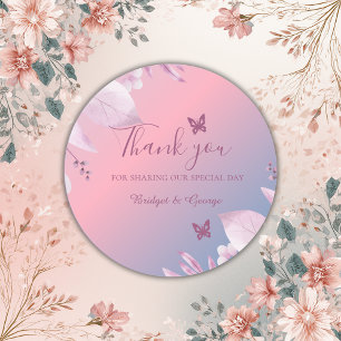 Pastel Kirsche Blüte Sakura Hochzeit danke Runder Aufkleber