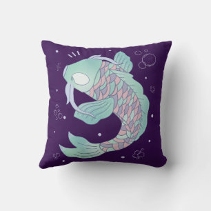 Pastel-Koi-Fisch   Whimsische Volkskunst unter Was Kissen