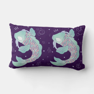 Pastel-Koi-Fisch   Whimsische Volkskunst Unterwass Lendenkissen
