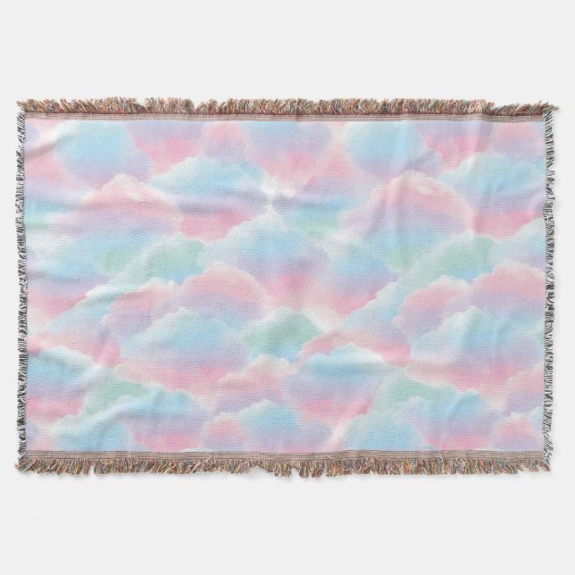 Pastel Krawatte-Dye Cloud Dreamy Soft Gradient Decke (Vorderseite)