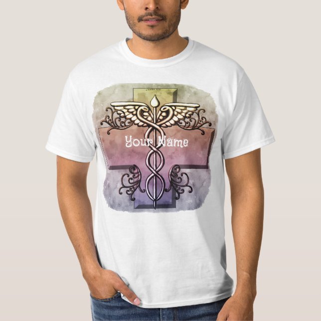 Pastel Kreuz Caduceus T-Shirt (Vorderseite)