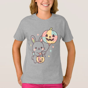 Pastel-Kürbis-Hasen-Kinder-T-Shirt Süßer Kawaii T-Shirt