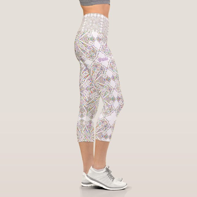Pastel Lace Look Bride's Capri Leggings (Rechts)