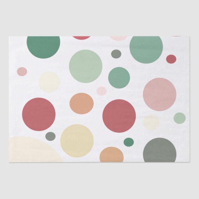 Pastel Large Poka-Dot Design Seidenpapier (Vorderseite)