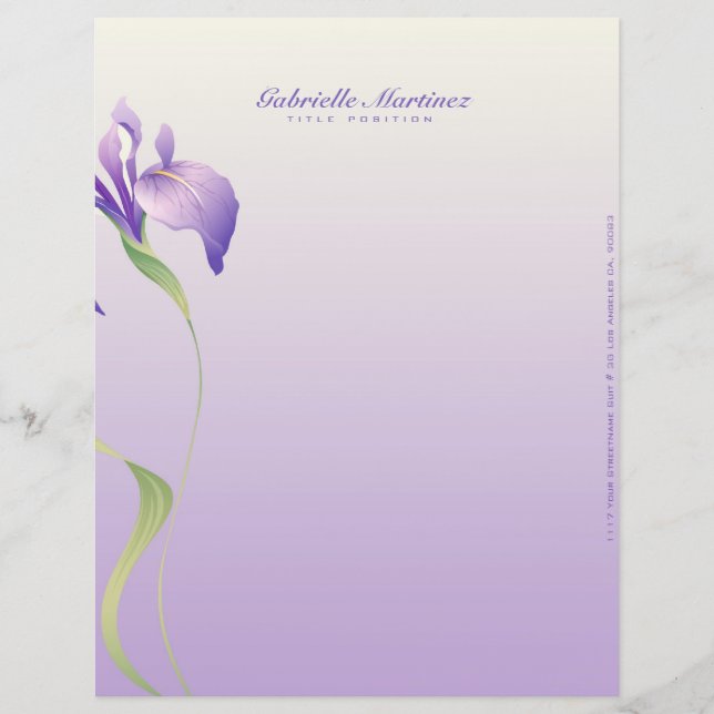 Pastel Lavender Lila Blume Natürlicher Wellness-Ce Briefkopf (Vorderseite)