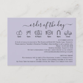 Pastel Lavender LiWedding Details Order Of The Day Begleitkarte