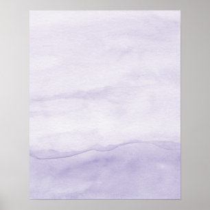 Pastel Lavender Ombre Wasserfarbe Abstrakt Art Poster