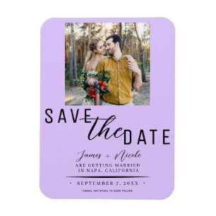 Pastel Lavender Save the Date Foto Wedding Magnet