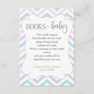 Pastel Lavender und Aqua Zig Zag Baby Begleitkarte