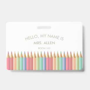 Pastel-Lehrer-ID-Ausweis Ausweis
