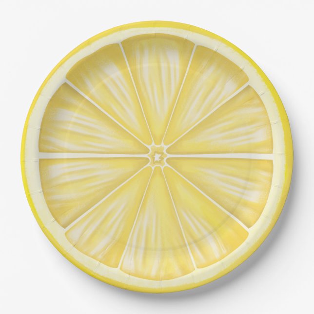 Pastel Lemon Slice Limoncello Party Pappteller (Vorderseite)