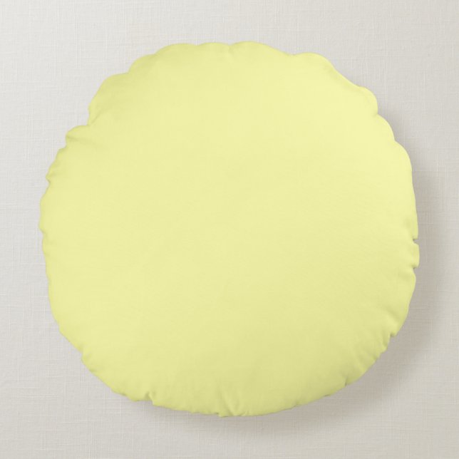 Pastel Lemon Yellow Rundes Kissen (Vorderseite)