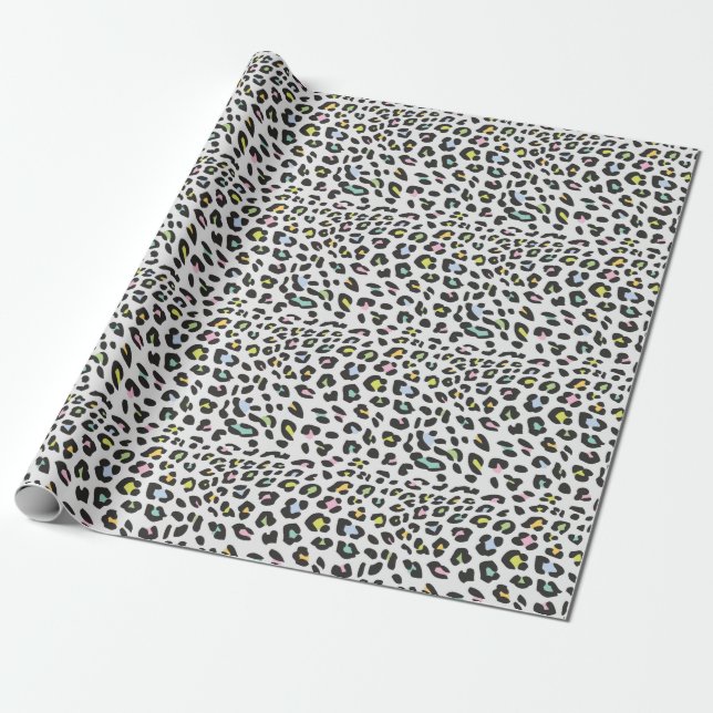 Pastel Leopard Spot Pattern Geschenkpapier (Ungerollt)