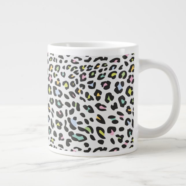Pastel Leopard Spot Pattern Jumbo-Tasse (Rechts)