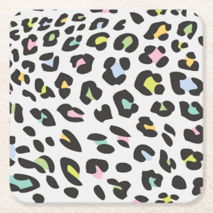 Pastel Leopard Spot Pattern Rechteckiger Pappuntersetzer