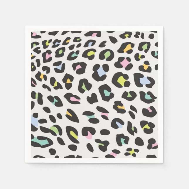 Pastel Leopard Spot Pattern Serviette (Vorderseite)