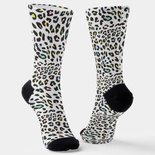 Pastel Leopard Spot Pattern Socken (Gewinkelt)