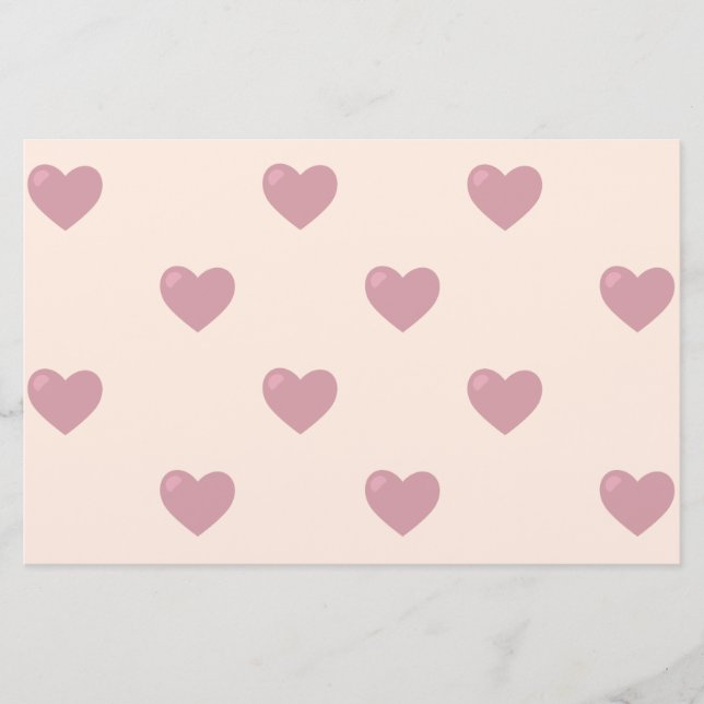 Pastel Liebe Hearts Briefpapier (Vorderseite)