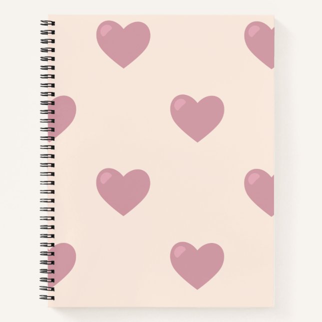 Pastel Liebe Hearts Notizbuch (Vorderseite)