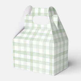 Pastel Light Green Gingham Plaid Geschenkschachtel