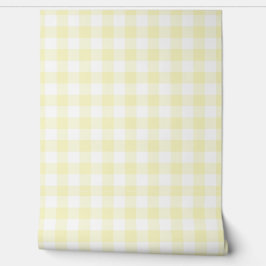 Pastel Light Yellow Check Buffalo Plaid Tapete