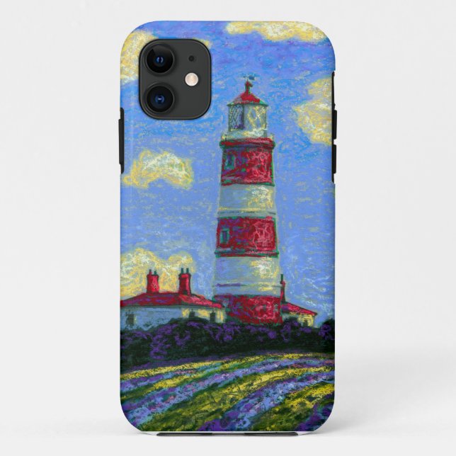 Pastel Lighthouse und Lavenderfelder Case-Mate iPhone Hülle (Rückseite)