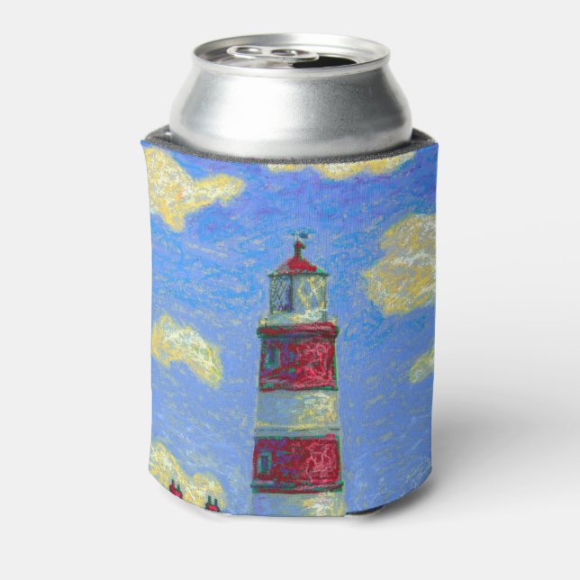 Pastel Lighthouse und Lavenderfelder Dosenkühler (Kanne Rückseite)