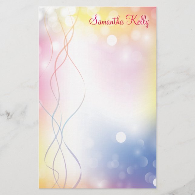 Pastel Lights Stationery Briefpapier (Vorderseite)