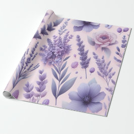Pastel Lila ästhetische Lavender Blume Geschenkpapier