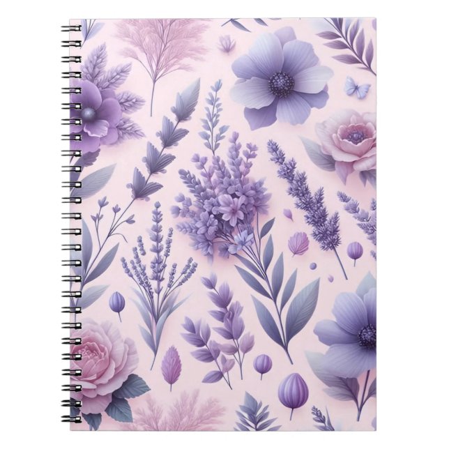 Pastel Lila ästhetische Lavender Blume Notizblock (Vorderseite)