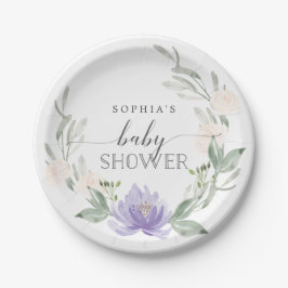 Pastel Lila Baby Duschpapier Teller