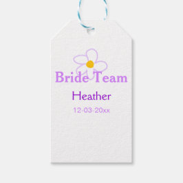 Pastel lila Blume Brautjungfrau-Team boho mo Geschenkanhänger
