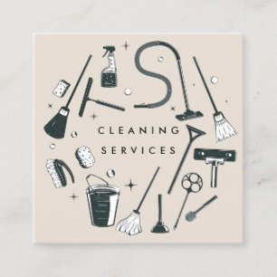 Pastel Lila Cleaning Services Square  Quadratische Visitenkarte