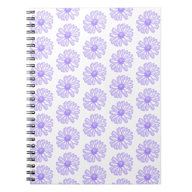 Pastel Lila Daisy Blume Print, Hippie Floral Notizblock (Vorderseite)
