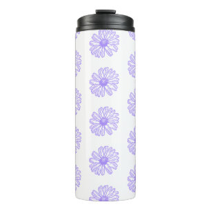 Pastel Lila Daisy Blume Print, Hippie Floral Thermosbecher