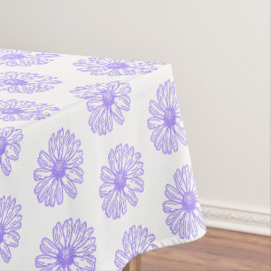 Pastel Lila Daisy Blume Print, Hippie Floral Tischdecke