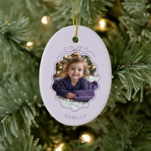Pastel Lila Foto Einfache Bow Ornament