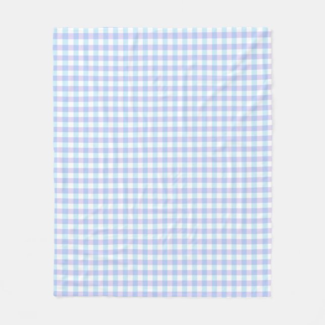 Pastel Lila Gingham Fleecedecke (Vorderseite)