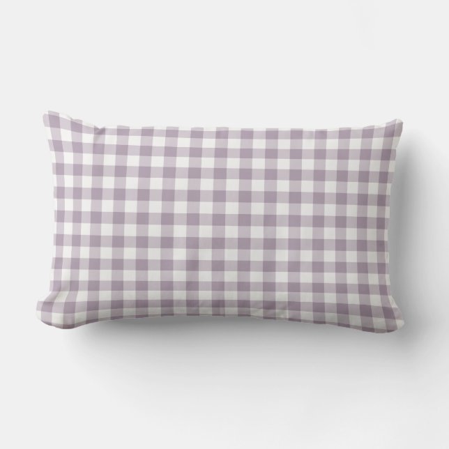 Pastel Lila Gingham Muster geprüft Kissen Für Draußen (Vorderseite)