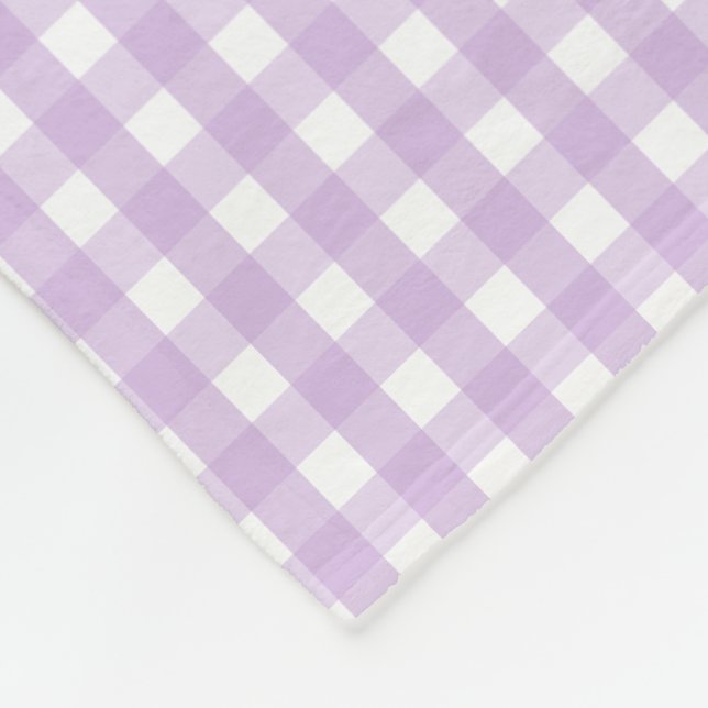 Pastel Lila Gingham Pattern Fleecedecke (Ecke)
