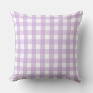 Pastel Lila Gingham Pattern Kissen