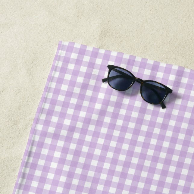 Pastel Lila Gingham Pattern Strandtuch (Beispiel)