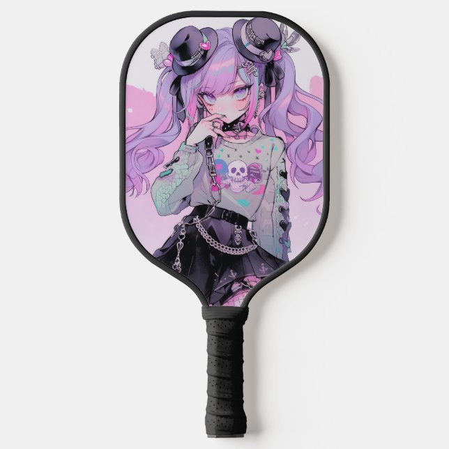 Pastel Lila Gothic Lolita Pickleball Schläger (Vorderseite)
