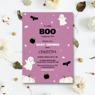 Pastel Lila Halloween Little Boo Baby Dusche Einladung