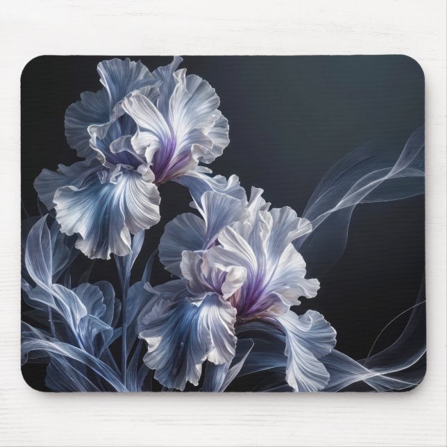 Pastel Lila Iris Blossom Mousepad (Vorne)