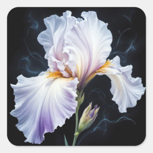 Pastel Lila Iris Blossom Quadratischer Aufkleber