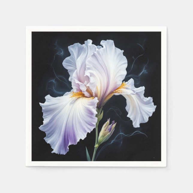 Pastel Lila Iris Blossom Serviette (Vorderseite)