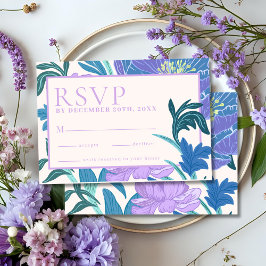 Pastel Lila Lilac Floral Wedding Rsvp Karte