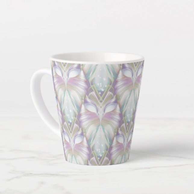 Pastel Lila Oracle Owl Pattern Milchtasse (Linke Ecke)