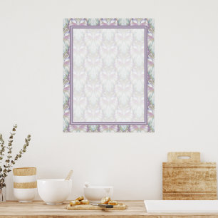 Pastel Lila Oracle Owl Pattern Poster